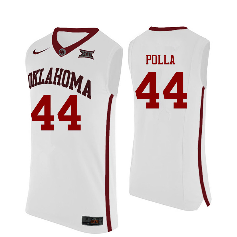 Oklahoma Sooners #44 Hannes Polla College Basketball Jerseys-White